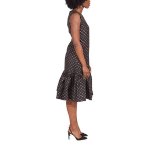 Black Florence Playful Midi Ruffle Dress | Spring Summer 22" | DeCarmenAfrik 