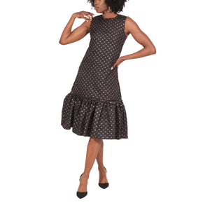 Black Florence Playful Midi Ruffle Dress | Spring Summer 22" | DeCarmenAfrik 